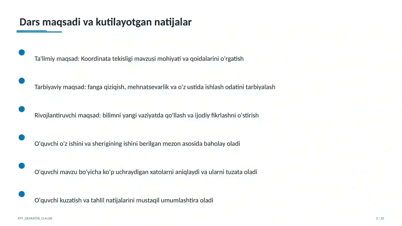 Koordinata tekisligi (6-sinf) 3