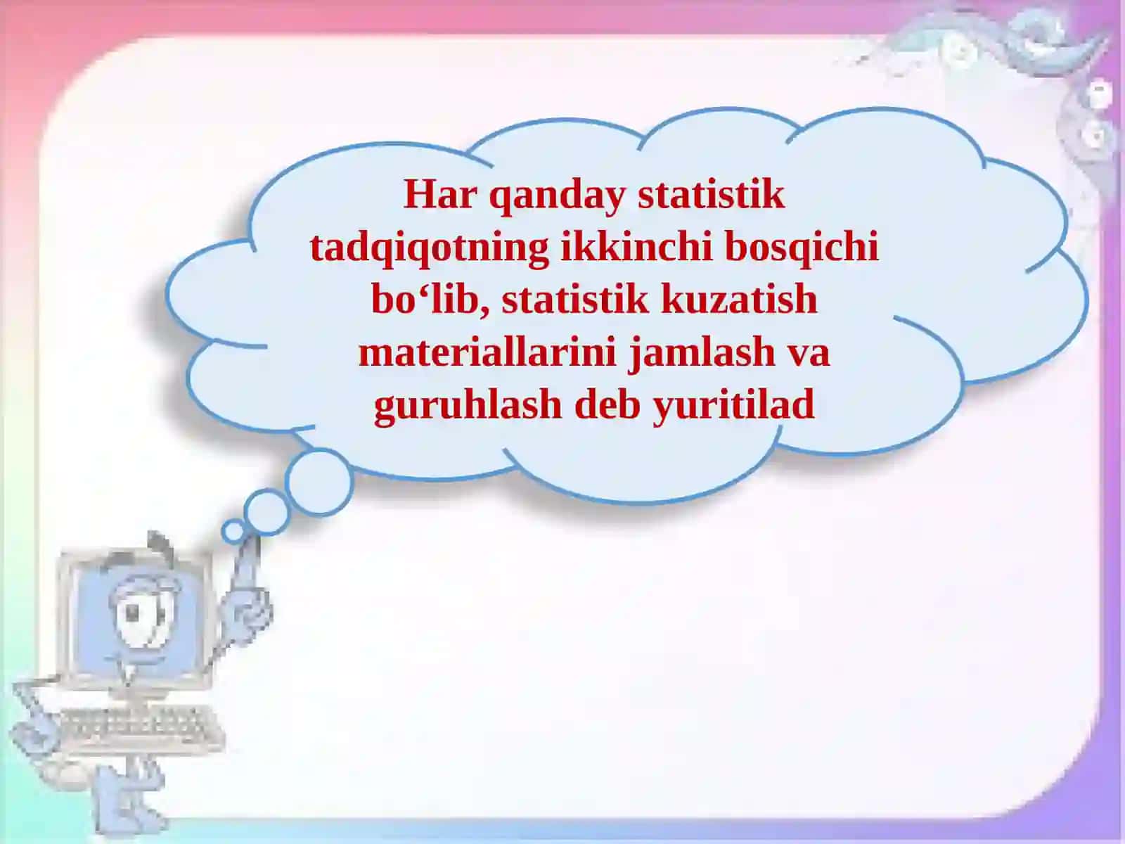 Statistik jamlash va guruhlash 3