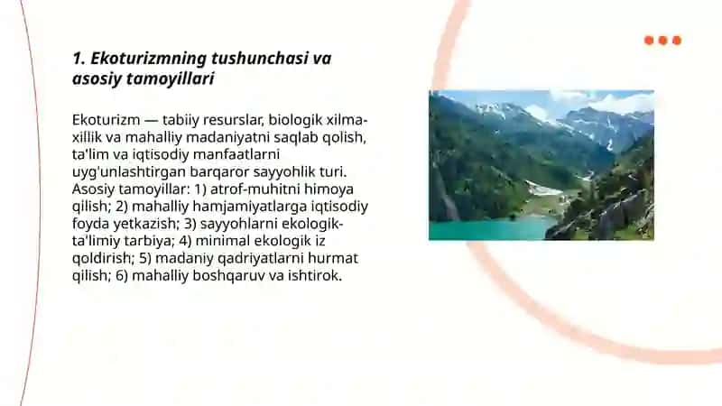 Ekoturizm va uning barqaror rivojlanishdagi roli 3