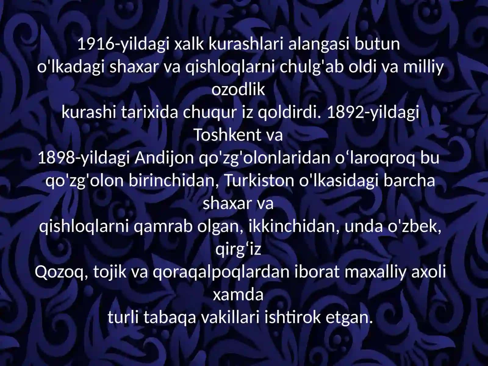 1916-yil Turkiston oʻlkasi xalq qoʻzgʻalonlari Fargʻona hududi miqyosida. 3