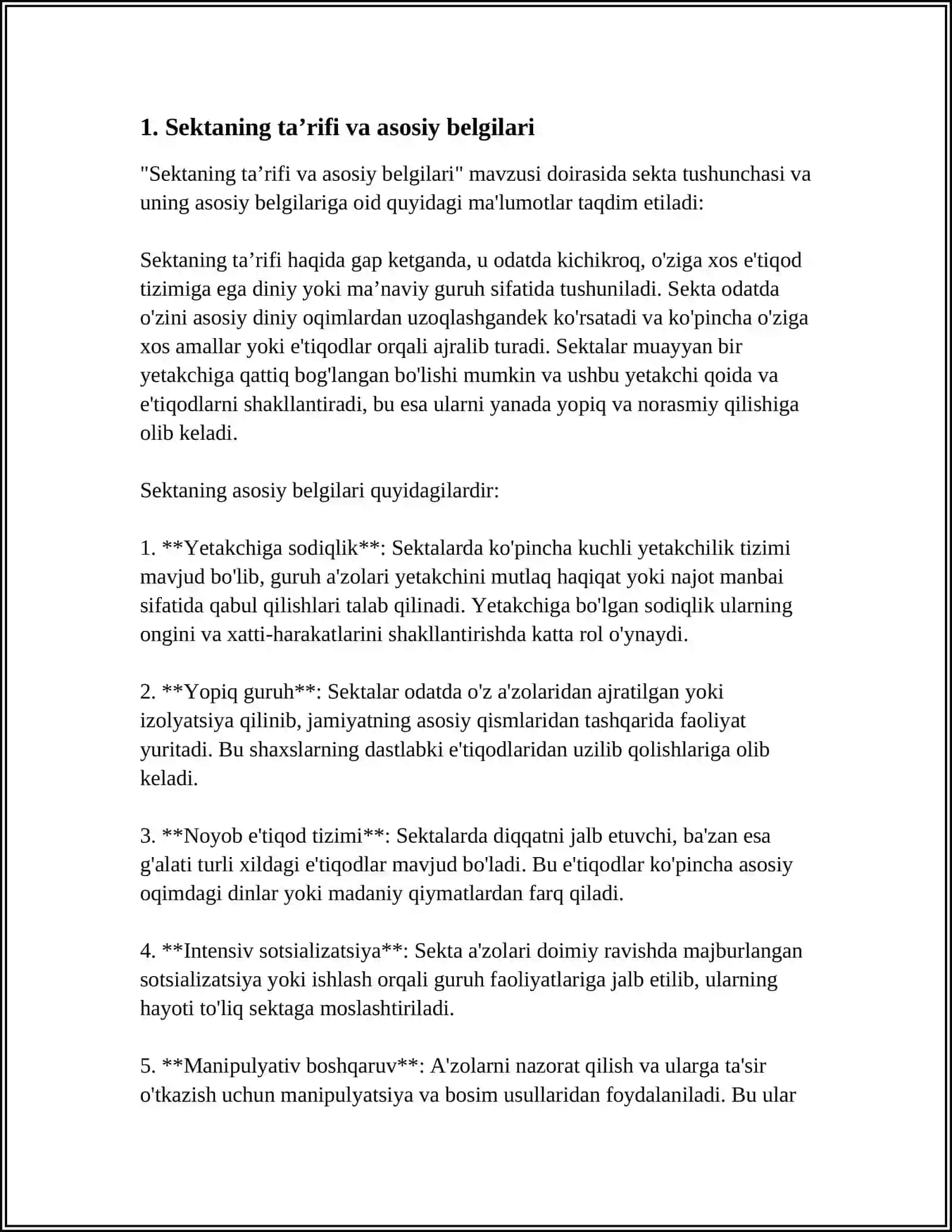 SEKTALAR PSIXOLOGIK SEKTALAR VA ULARNING BIR-BIRIDAN FARQI 3