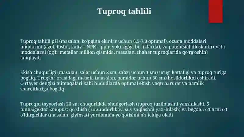 Tuproqni urugʻ ekishga tayyorlash 3