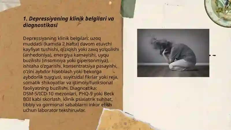 Bemorlarning ruhiy holati «Depressiya, shok, go'rquv, cho'chish, ipoxondriya, o'zini aybdor xis qilish», suyitsidal fikrlash 3