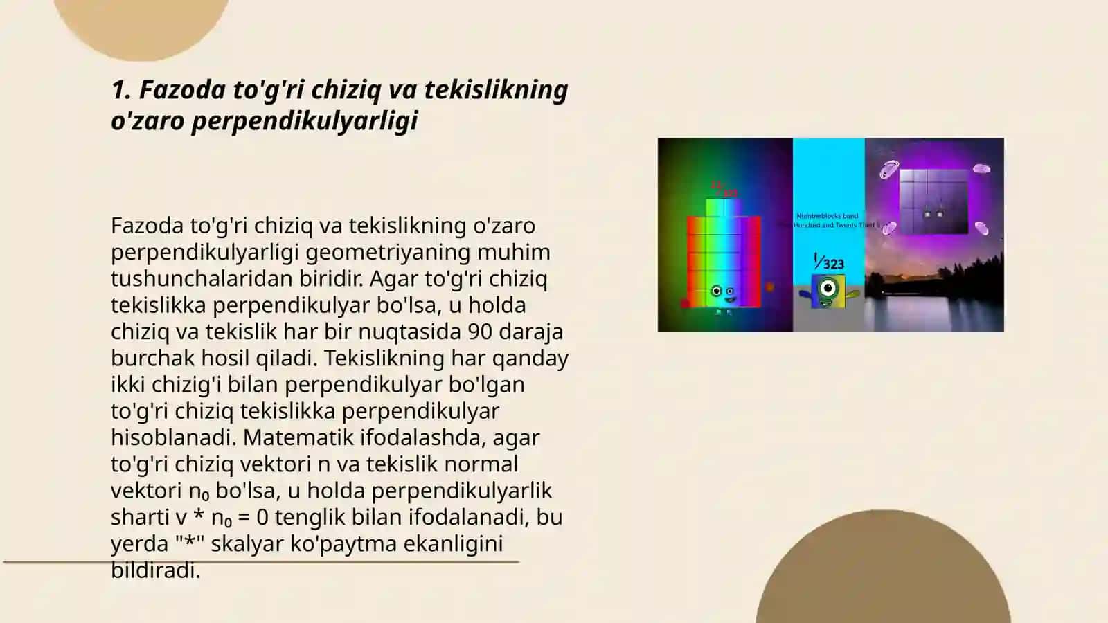 Fazoda perpendikulyar, og'ma va masofa 3