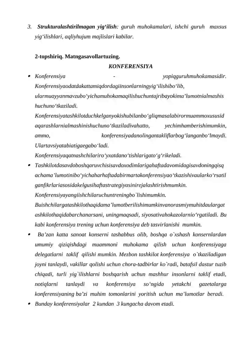 Yig'ilishlar -o'zaro muloqot 3
