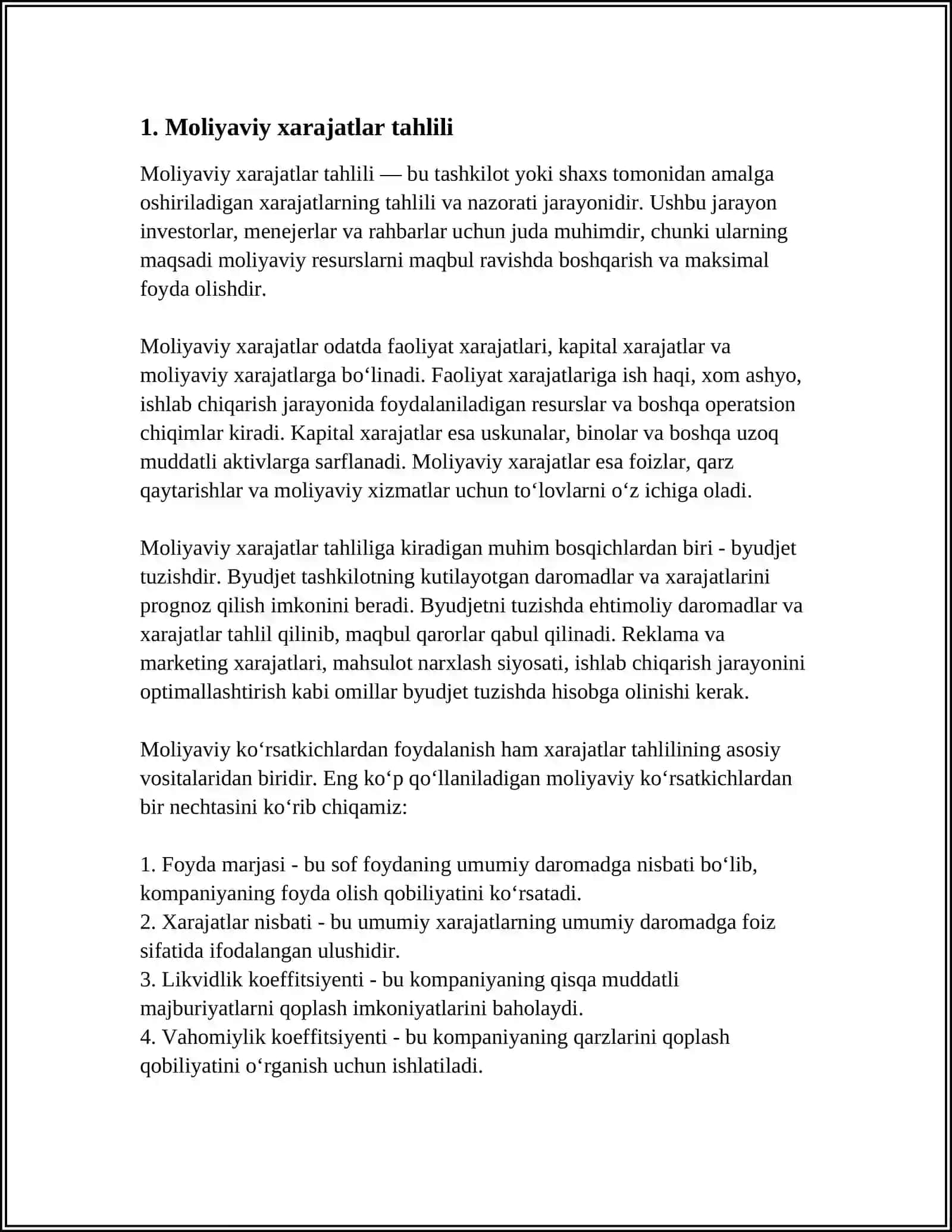 Moliyaviy faoliyat bo'yicha qilingan xarajatlar auditi 3