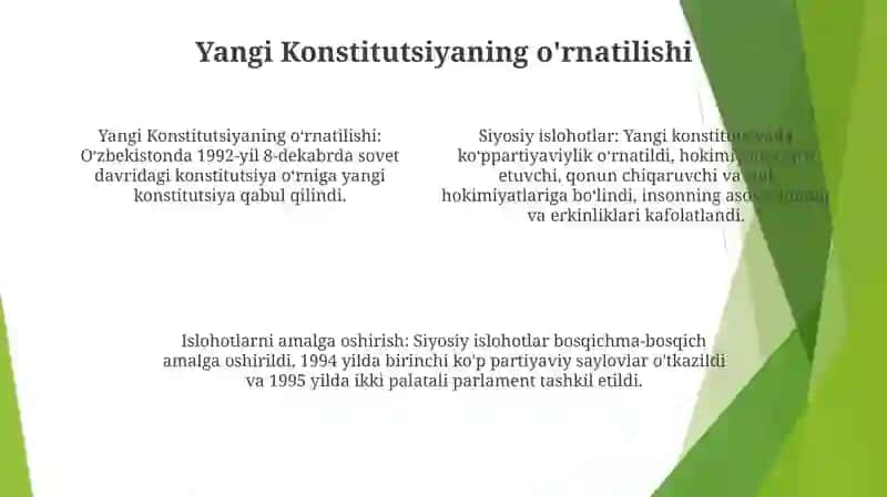 Mustaqillik Yillarida O'Zbekistondagi Siyosiy Sohadagi Islohatlar 3