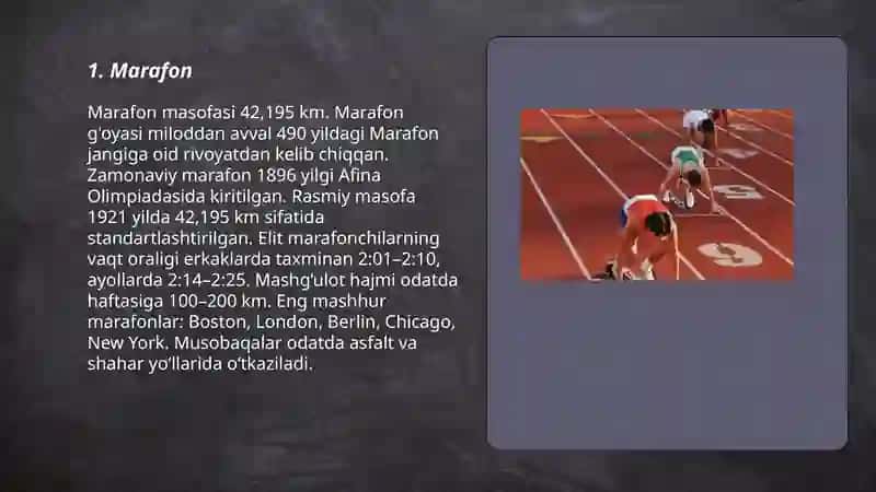 Uzoq masofaga yugurish turlari 3
