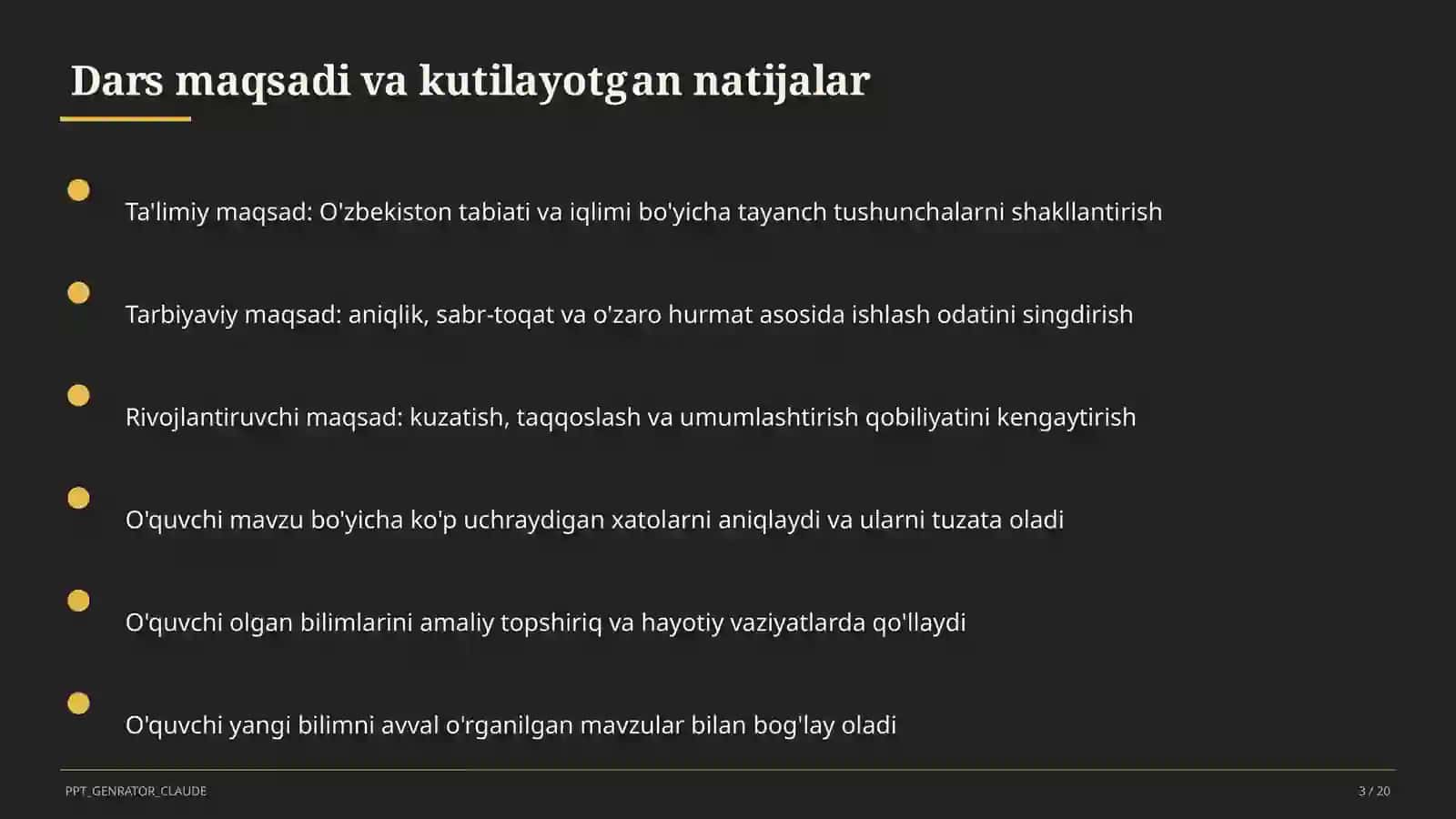 O'zbekiston tabiati va iqlimi (4-sinf) 3