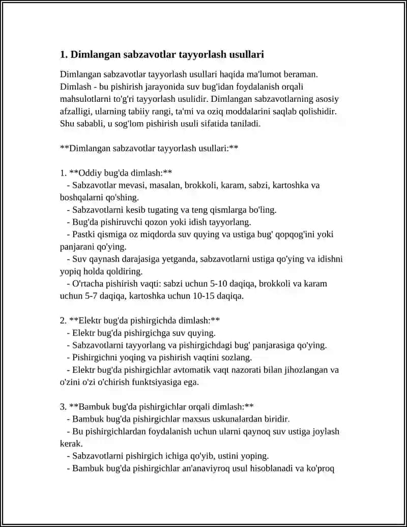 Dimlangan Sabzavotlar Tayyorlash Usullari 3