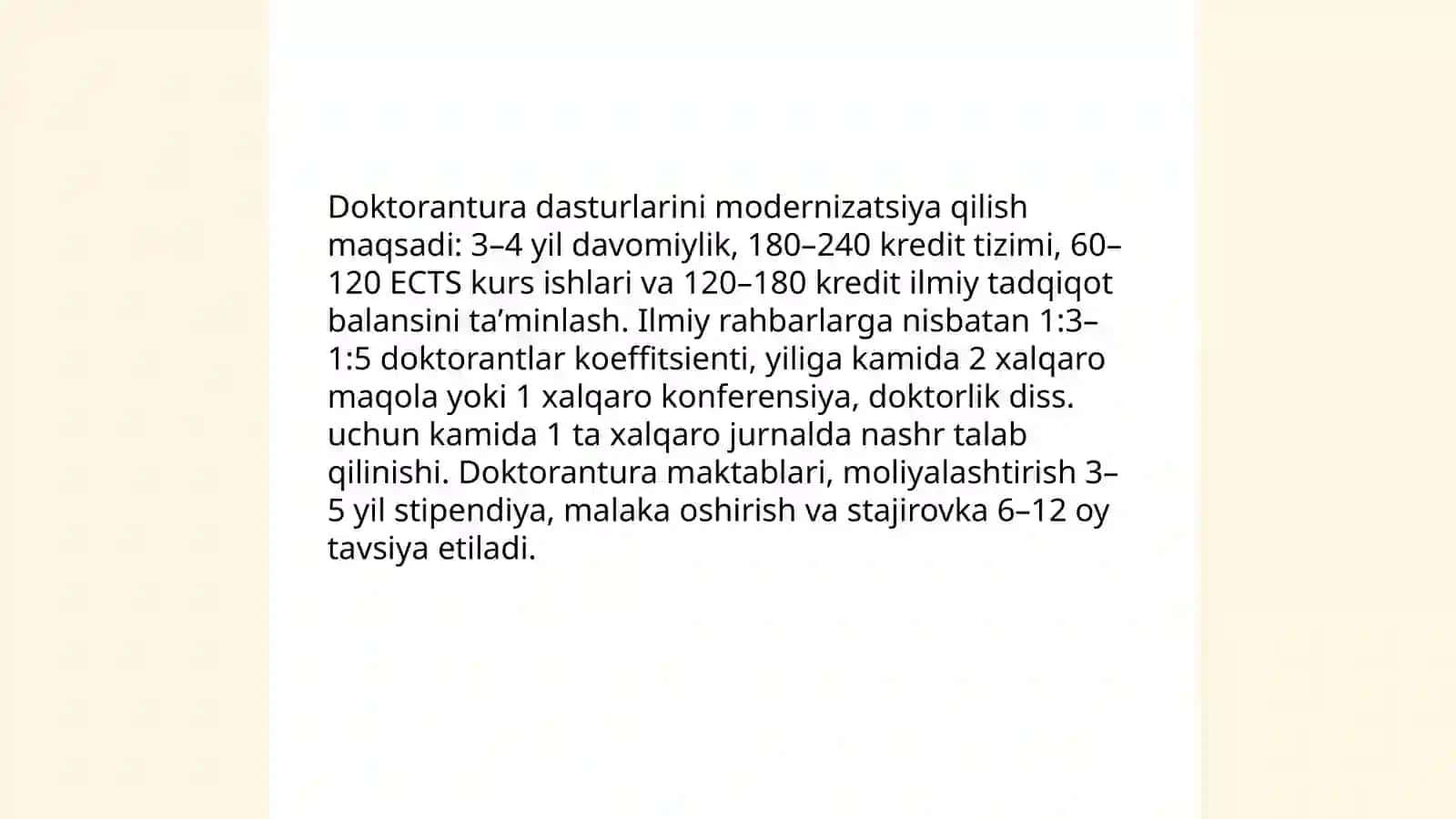 Oliy talimdan keyingi talim va ilmiy pedagogik kadrlar tayyorlash 3