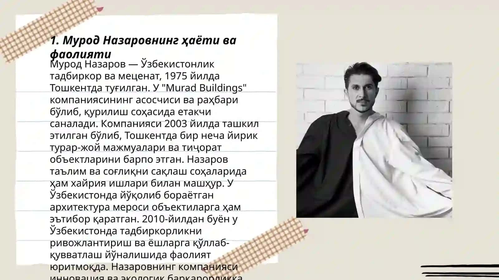 Мурод Назаровнинг ҳаёти ва фаолияти 3