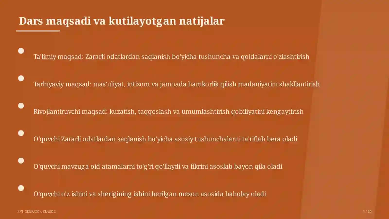 Zararli odatlardan saqlanish (7-sinf) 3