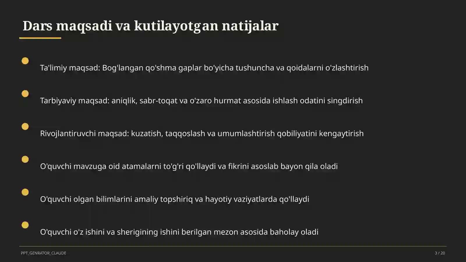 Bog'langan qo'shma gaplar (9-sinf) 3