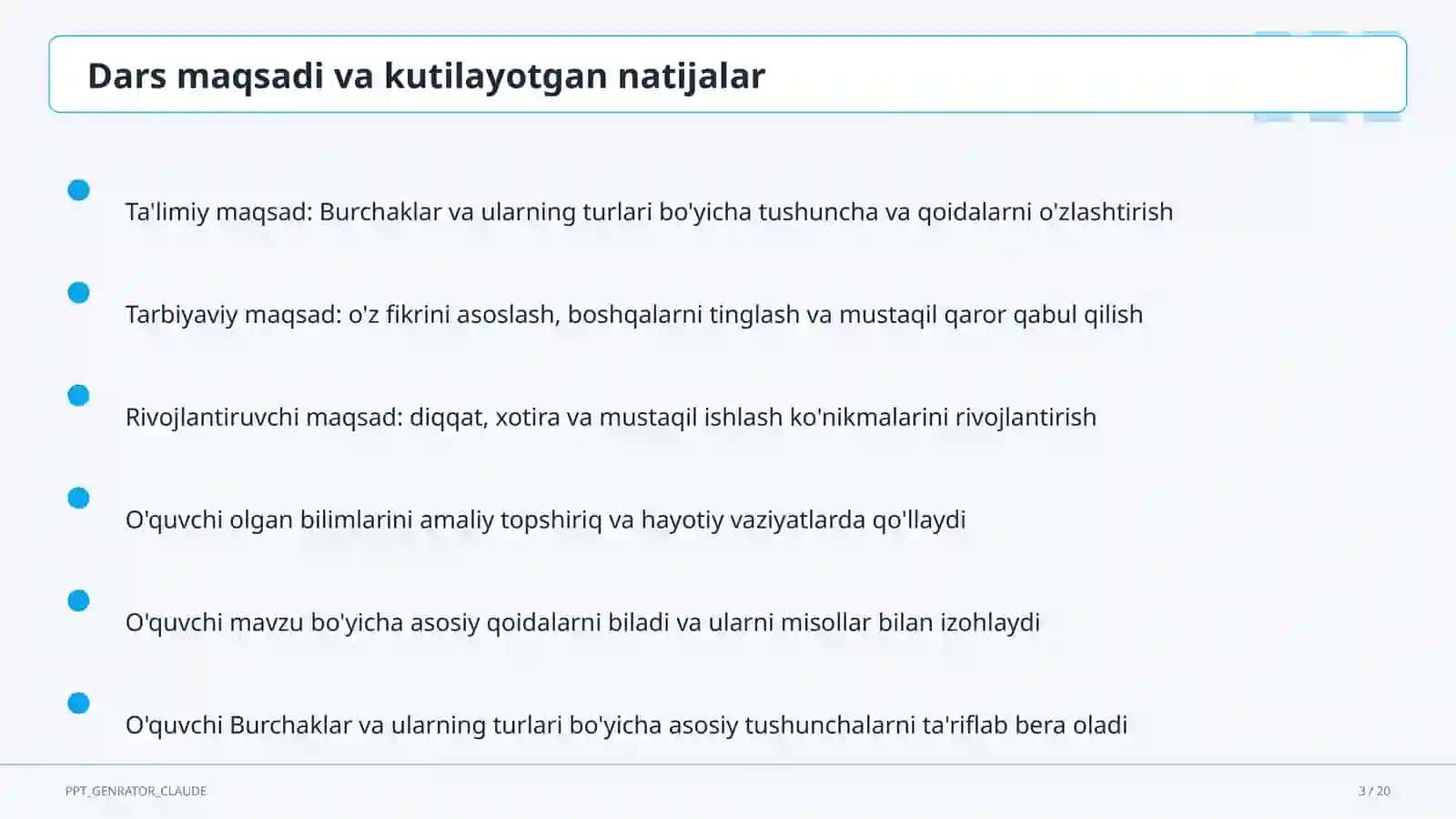 Geometriya (7–11) — metodik birlashma uchun 3