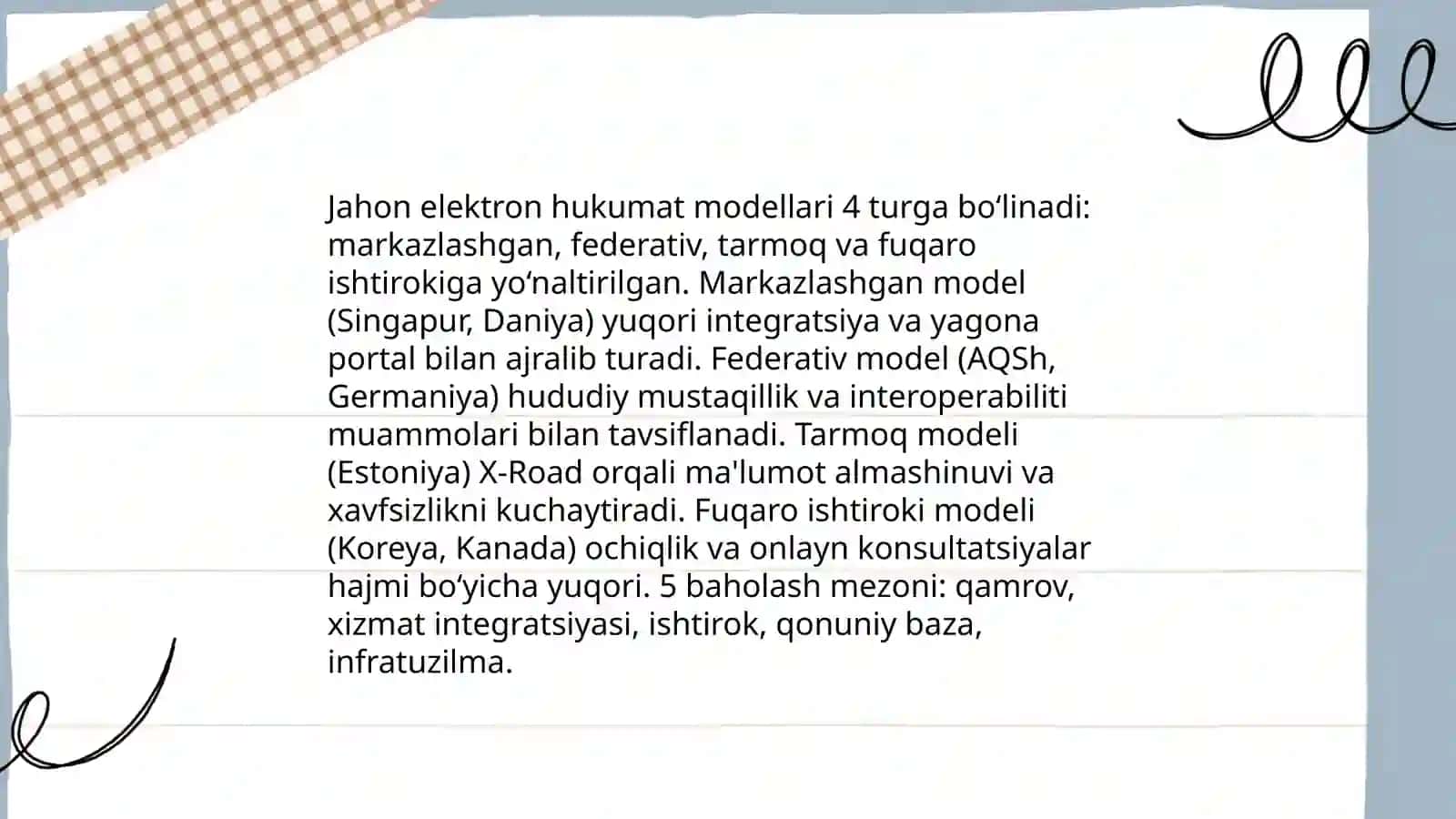 Elektron hukumatni joriy etishning jahon tajribasi 3