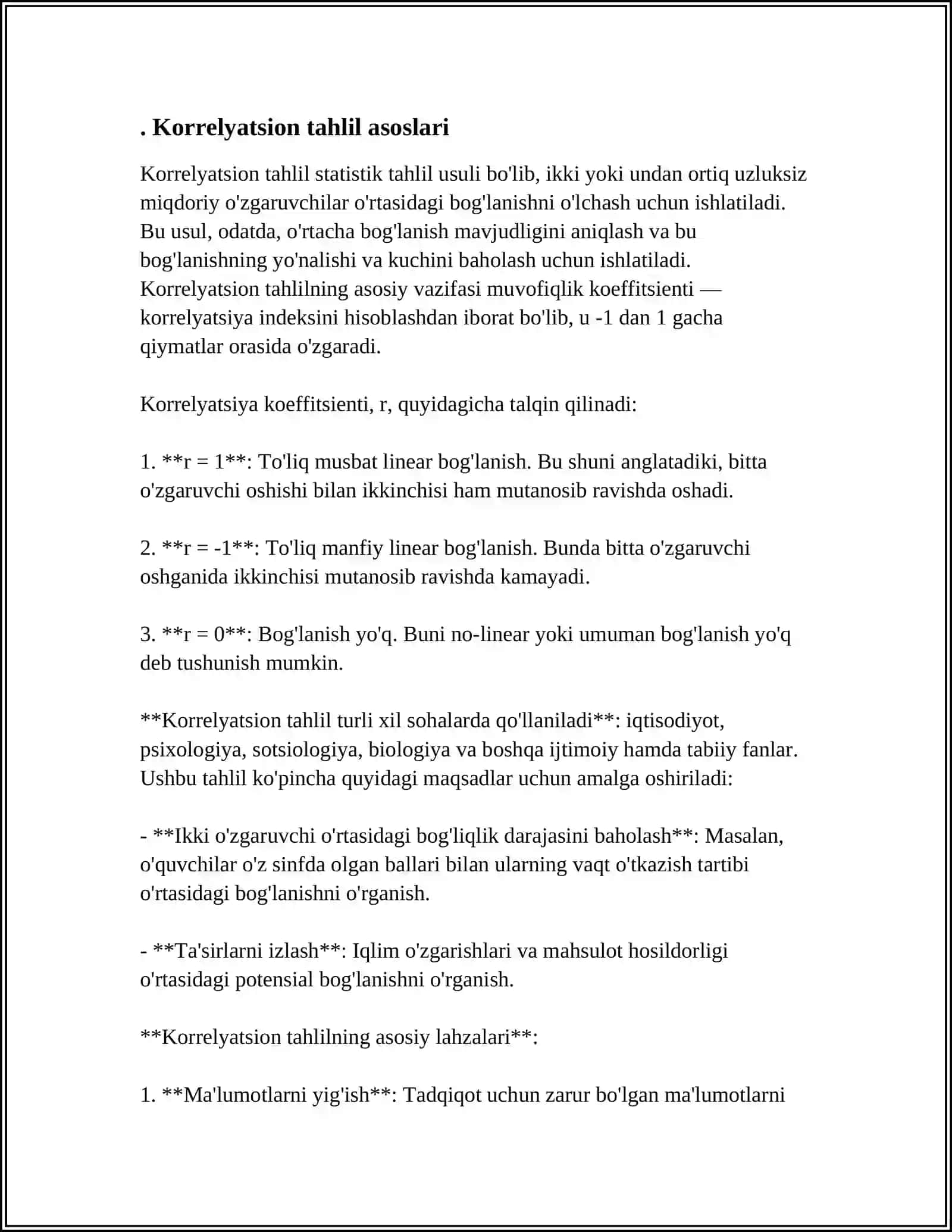 QISHLOQ XO'JALIGI MASALARDA KORRELYATSION-REGRESSION MASALALAR MAVZUSIDA REFERAT TAYYORLASH 3