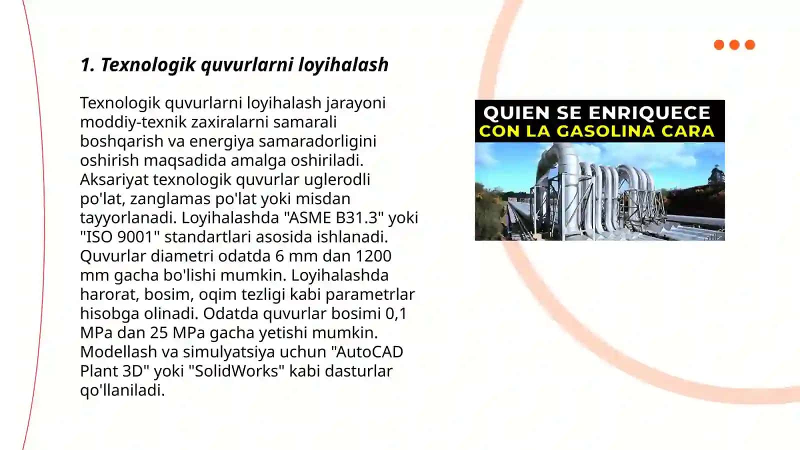 Texnologik quvurlarni loyihalash 3