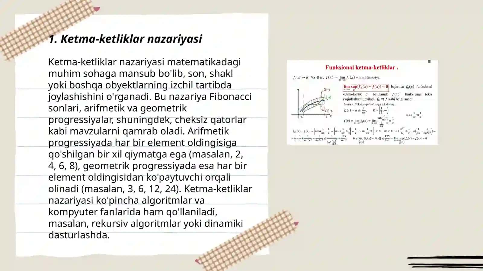 Ketma-ketliklar nazariyasi 3