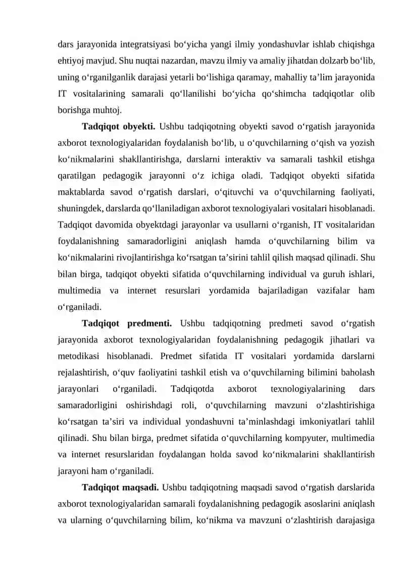 Savod o'rgatish darslarida axborot texnologiyalaridan foydalanish 3