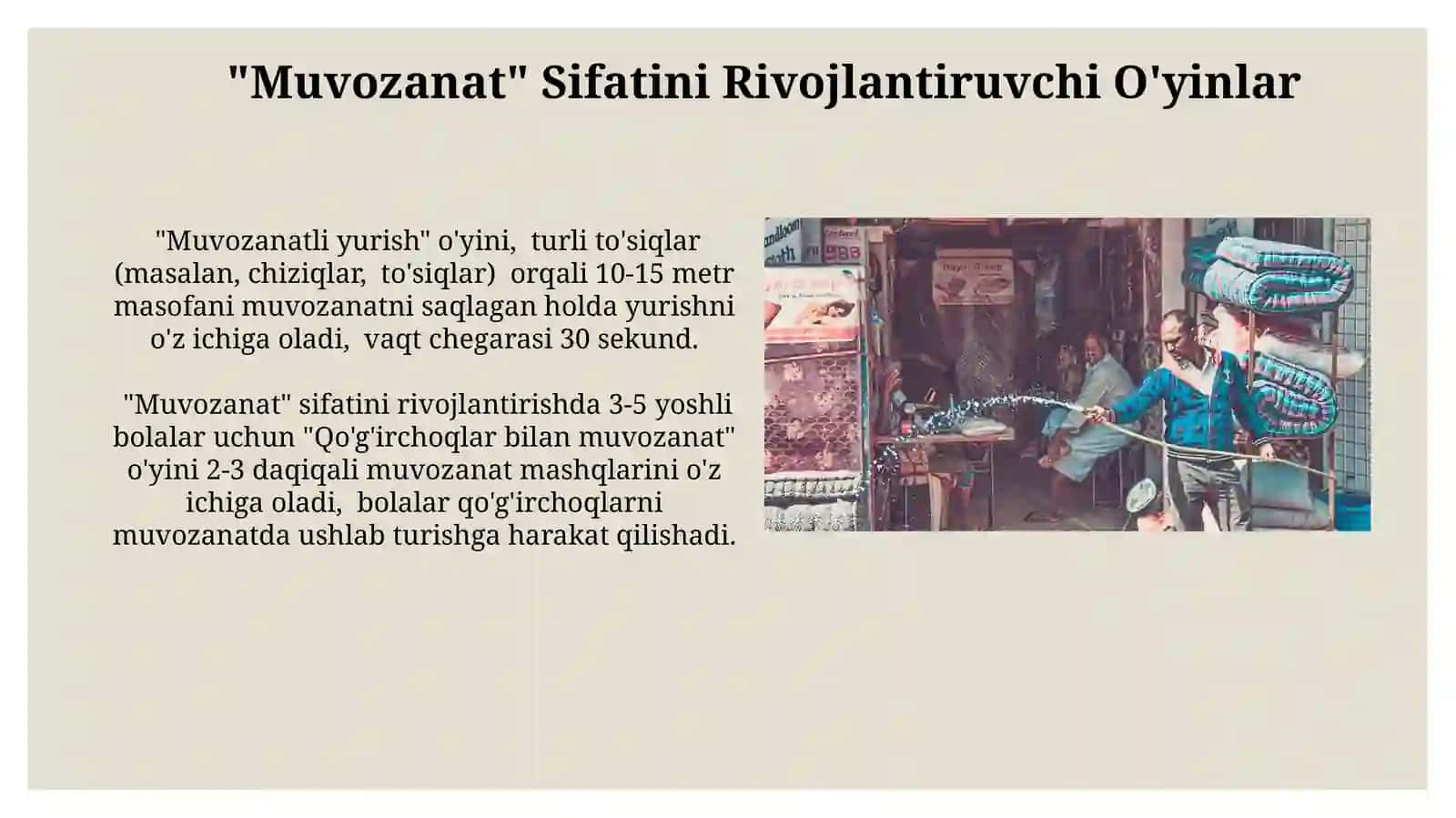 "Muvozanat" Sifatini Rivojlantiruvchi O'yinlar 3
