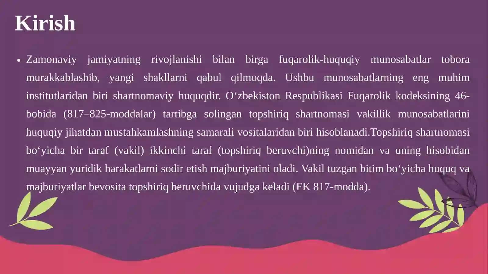 Topshiriqshartnomasining mazmuni va amal qilish doirasi 3