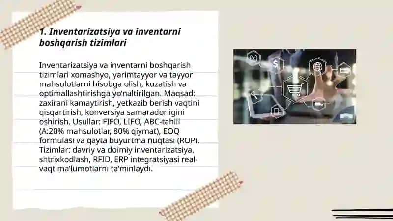 Inventarizatsiya va inventarni boshqarish tizimlari 3