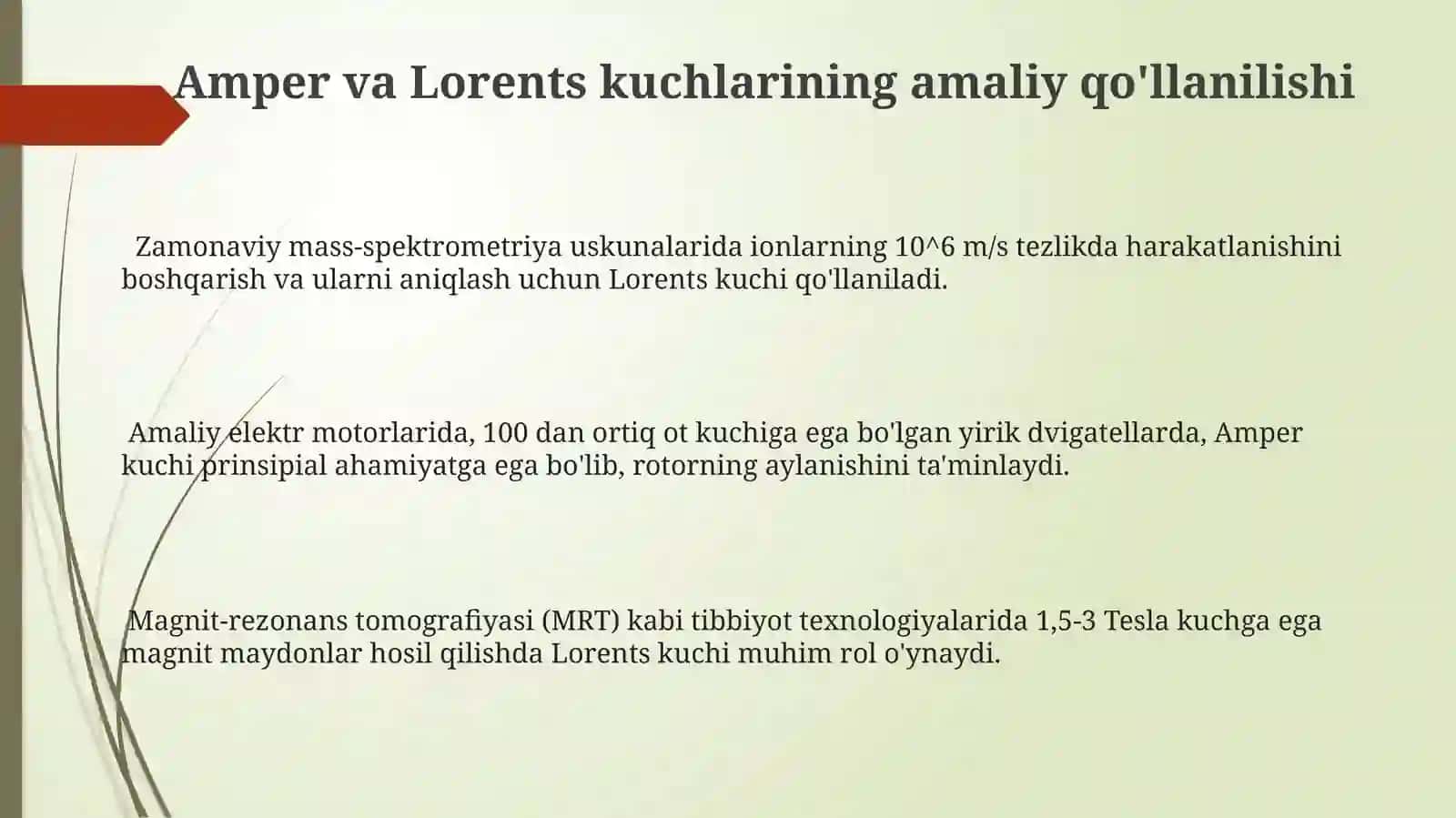 Amper va Larens kuchlari 3