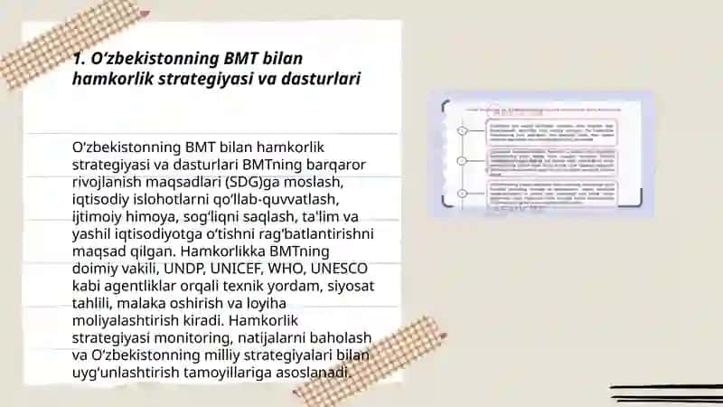 Oʻzbekistonning BMT bilan hamkorlik strategiyasi va dasturlari 3