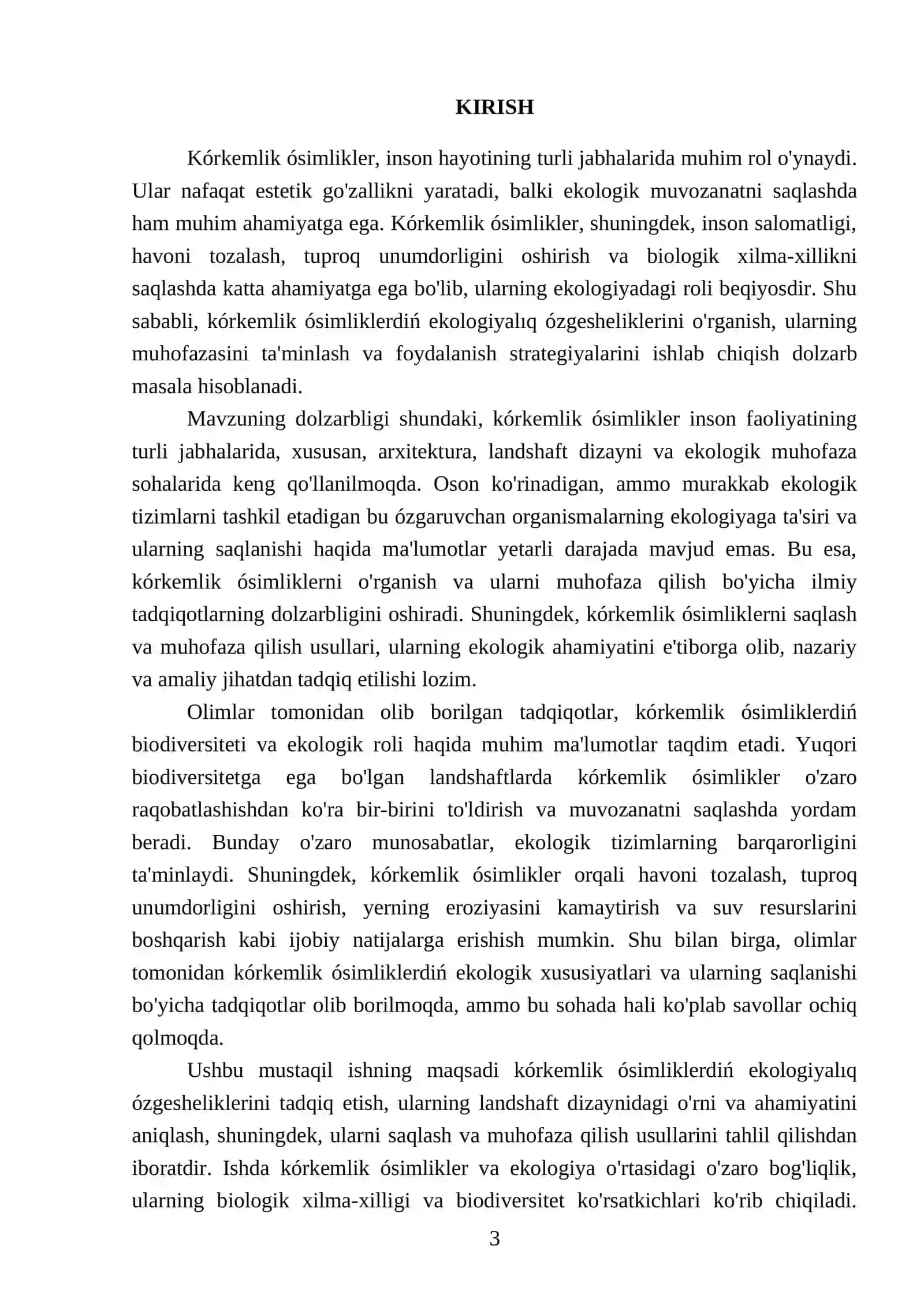 Kórkemlik ósimliklerdiń ekologiyalıq ózgeshelikleri 3