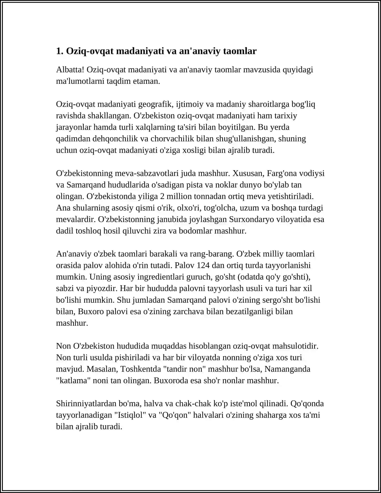 MUSTAQIL ISH Mavzu: DUNYO XALQLARI MADANIYATDAGI UMUMIYLIK VA FARQLAR 3