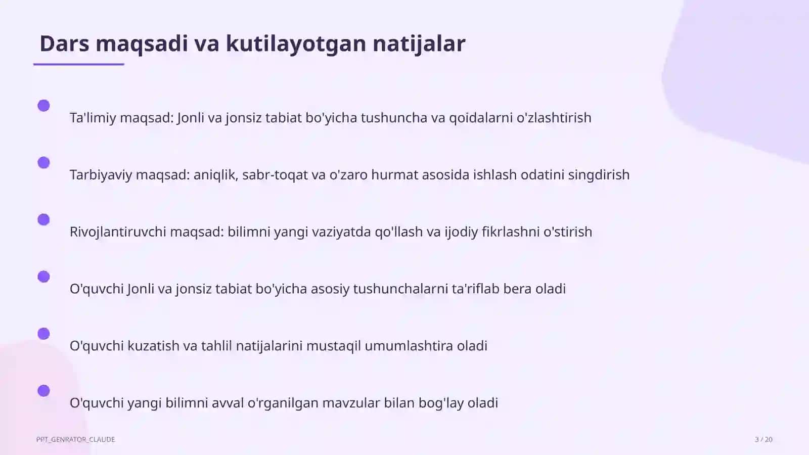 Jonli va jonsiz tabiat (2-sinf) 3
