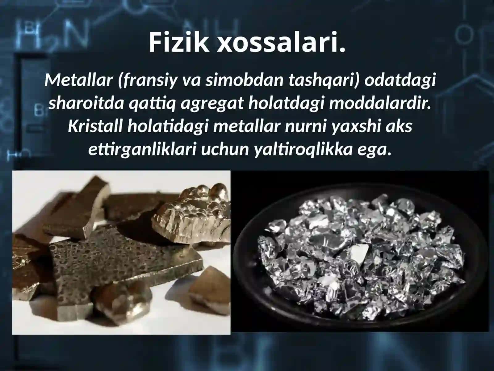 Metallarning fizik va kimyoviy xossalari 3