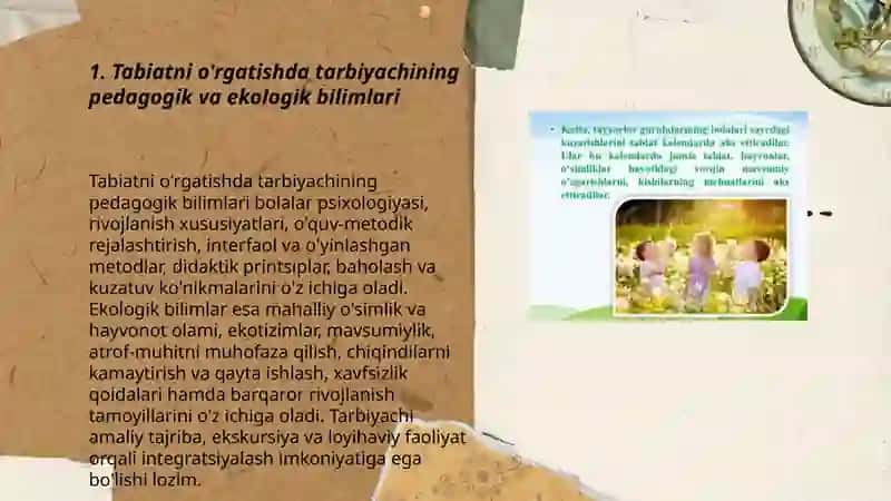 Tabiat bilan tanishtirishda tarbiyachiga qõyiladigan talablar va ish metodlari 3