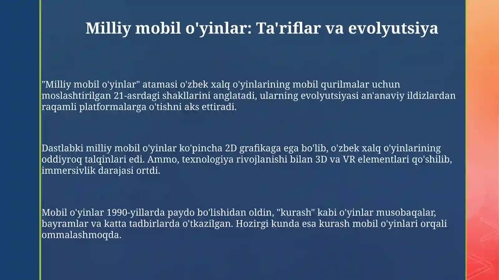 "Milliy mobil o'yinlar" 3