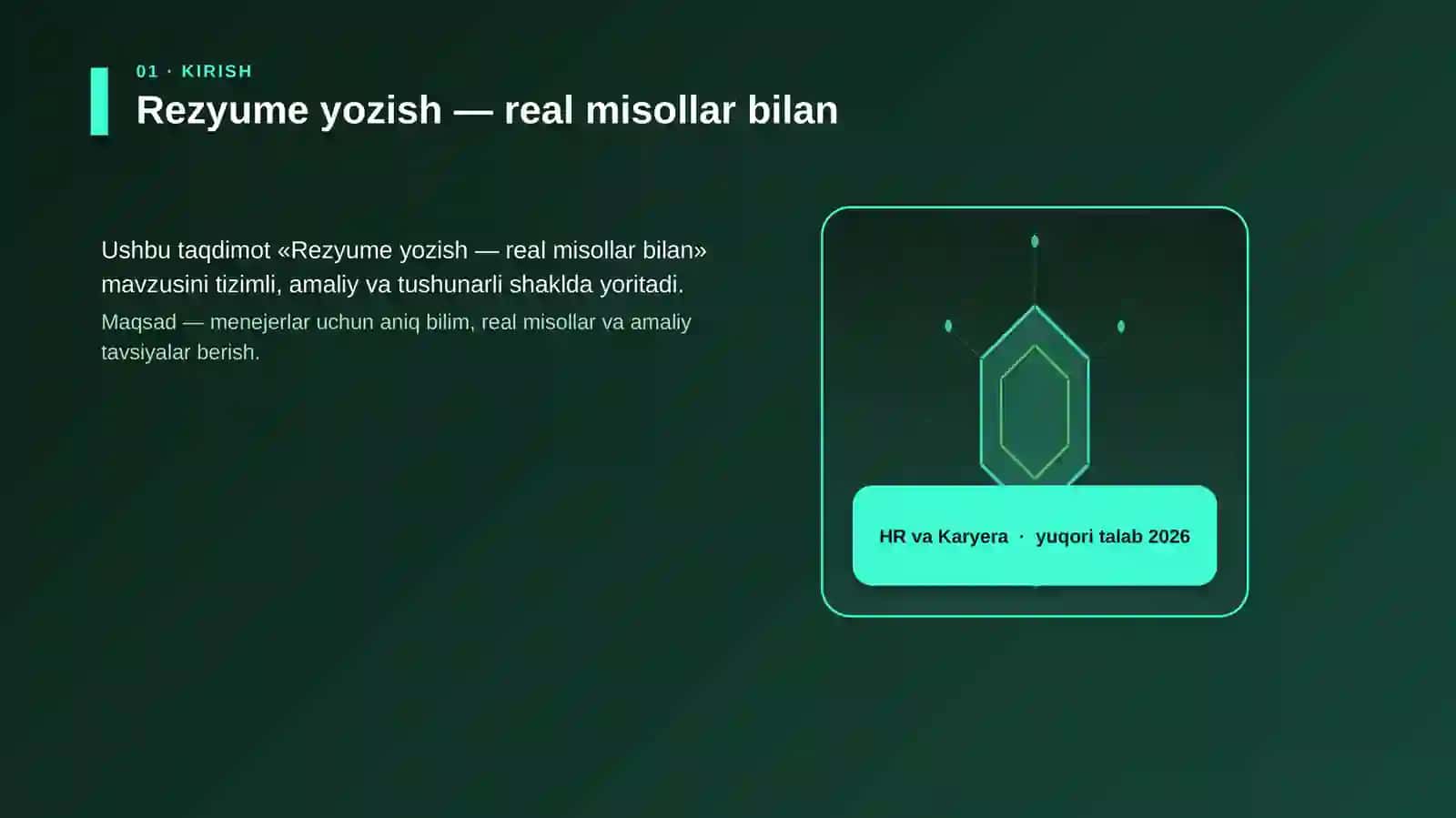 Rezyume yozish — real misollar bilan 3