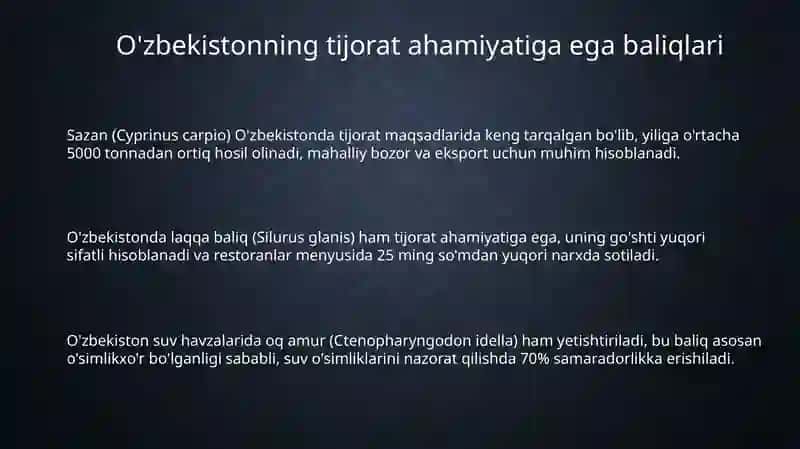O'zbekistonda ovlanish ahamiyatga ega baliqlar 3