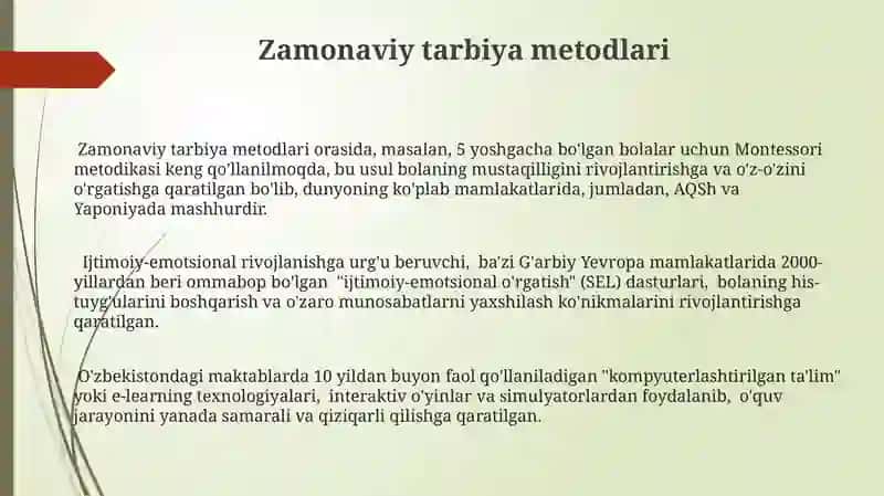 Zamonaviy Tarbiya Yondashuvlari 3