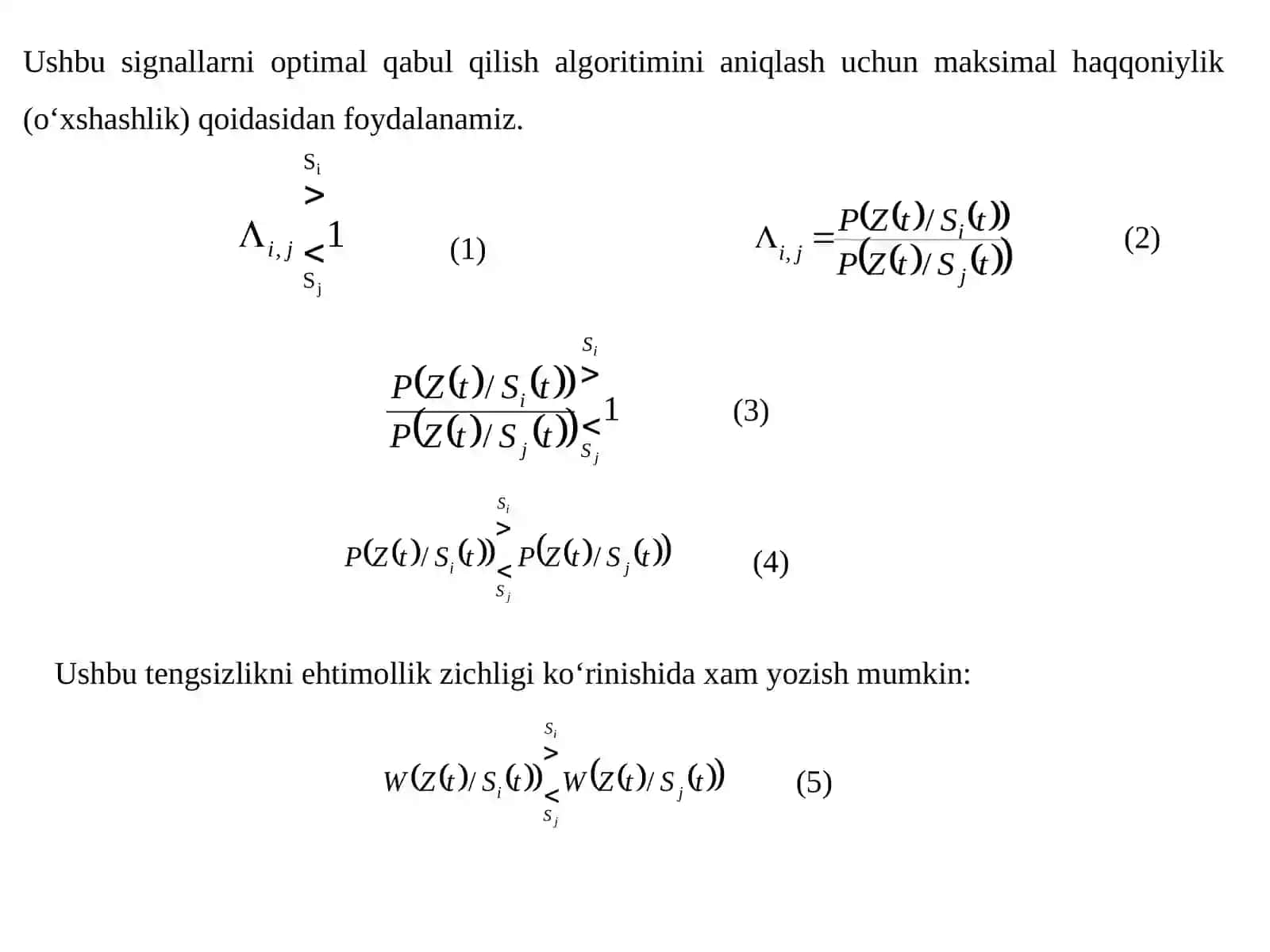 TO‘LIQ MA'LUM BO‘LGAN SIGNALLARNI OPTIMAL QABUL QILISH 3