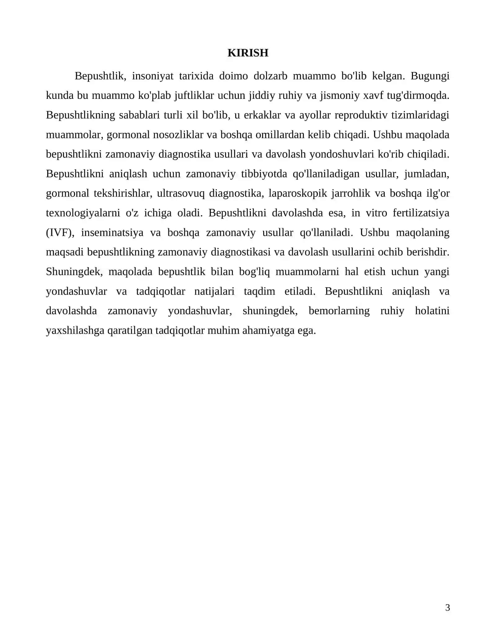 Bepushtlikning zamonaviy diagnostikasi va davolash usullari 3