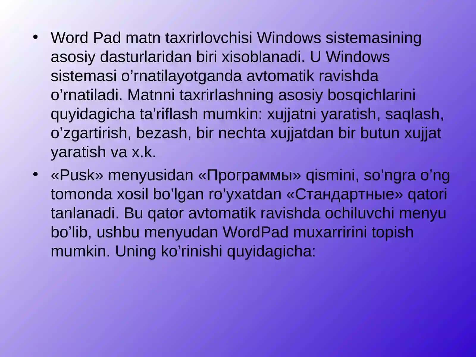 Windows OTning standart dasturlari 3