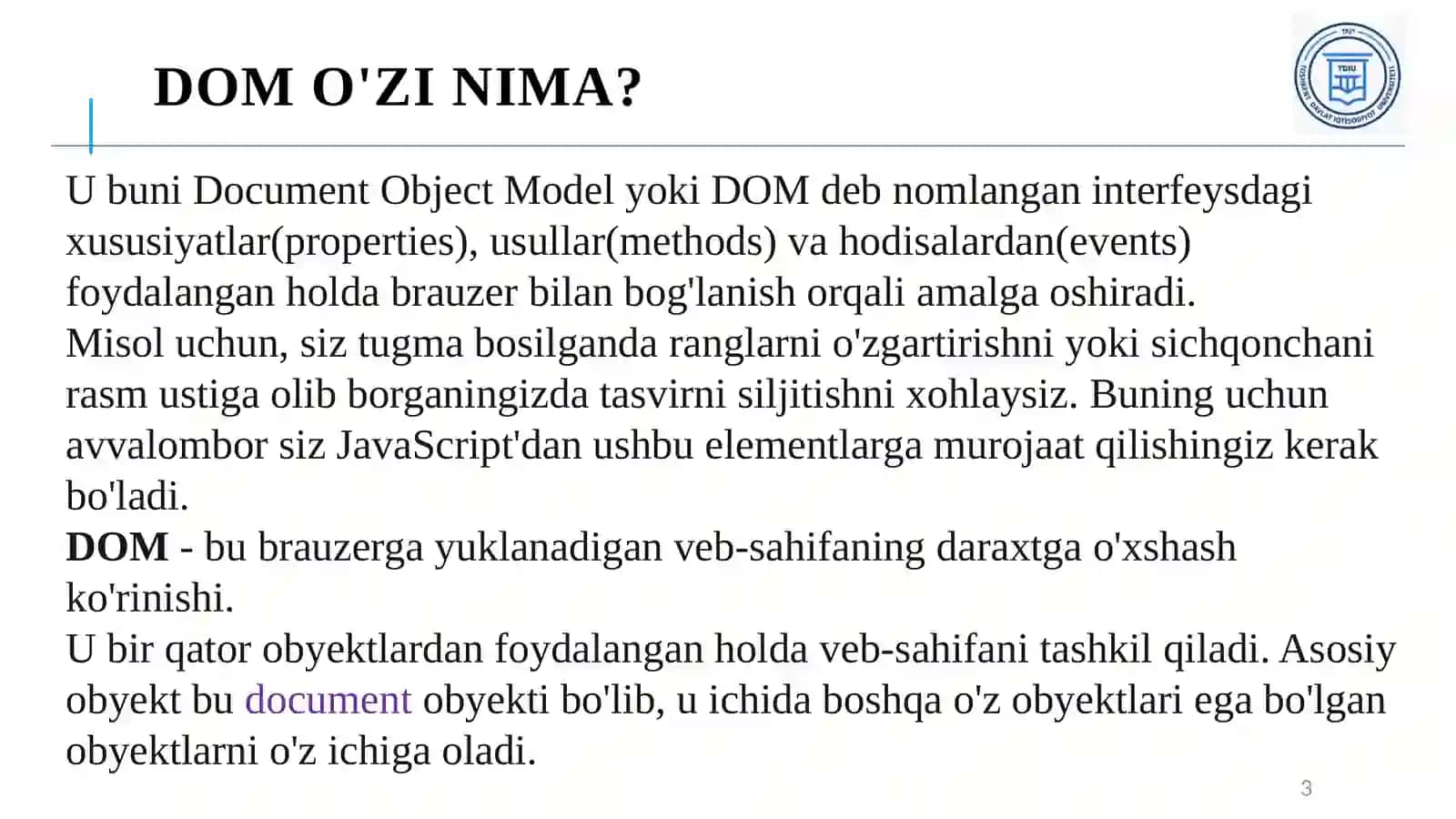 JavaScript HTML DOM 3