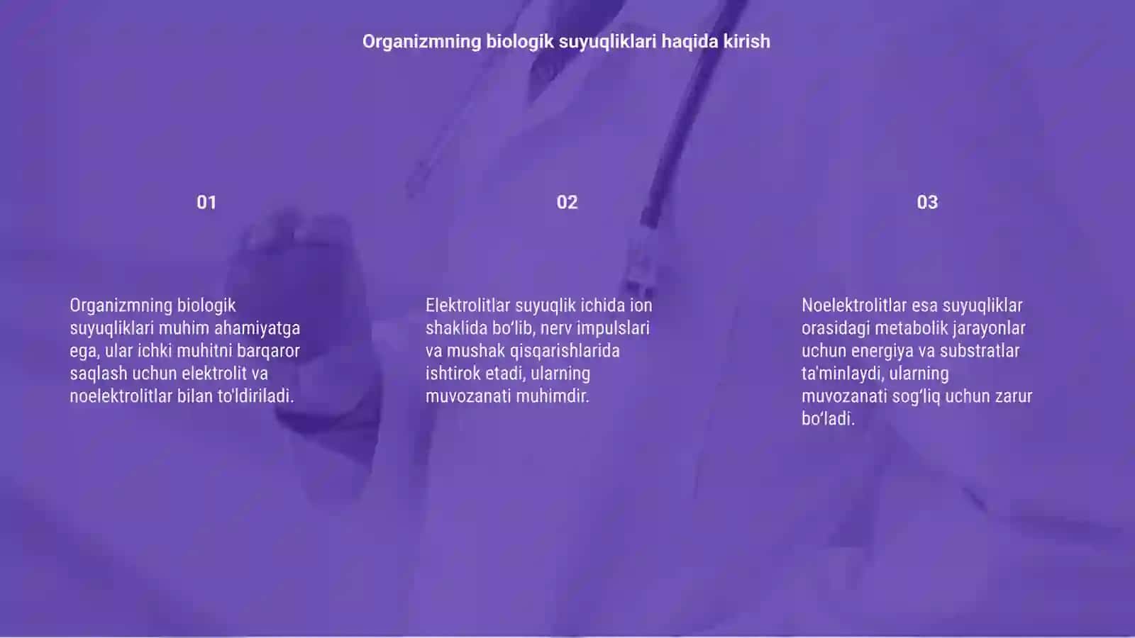 Organizmning biologik suyuqliklari elektrolit va noelektrolitlari 3