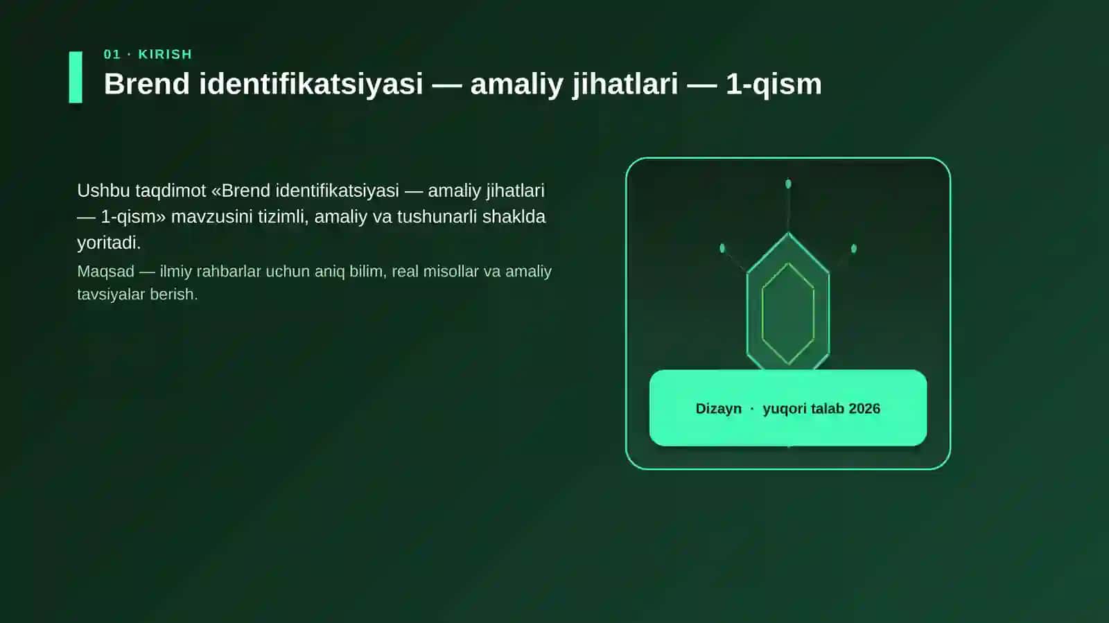 Brend identifikatsiyasi — amaliy jihatlari — 1-qism 3