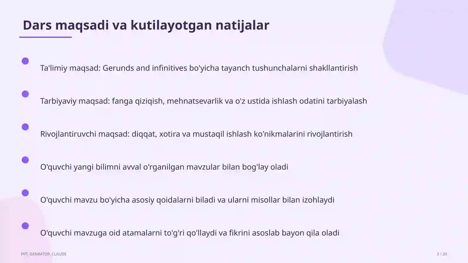 Gerunds and infinitives (11-sinf) 3