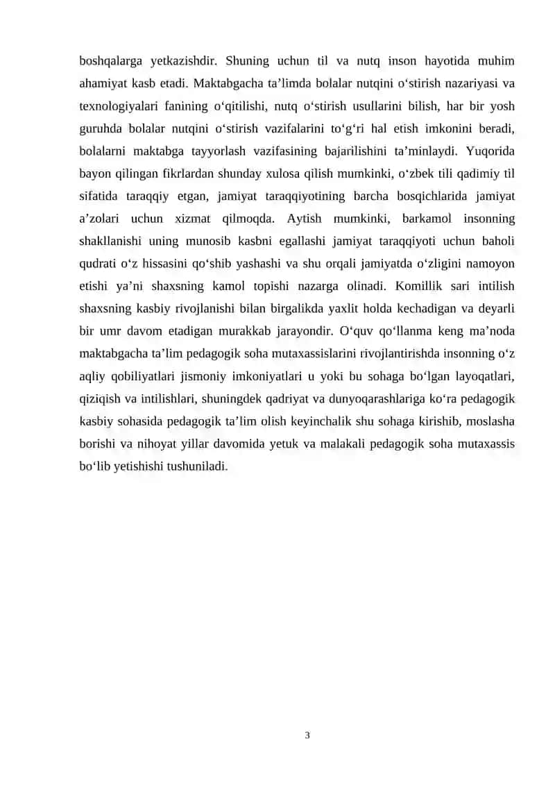 TARBIYACHI NUTQI BOLALAR NUTQINI TO‘G‘RI RIVOJLANTIRISH UCHUN NAMUNA 3