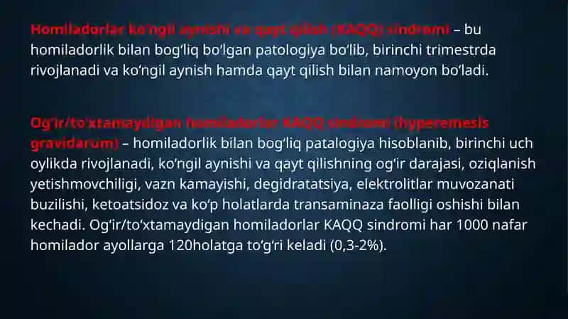 Homiladorlar ko‘ngil aynishi va qusishi 3
