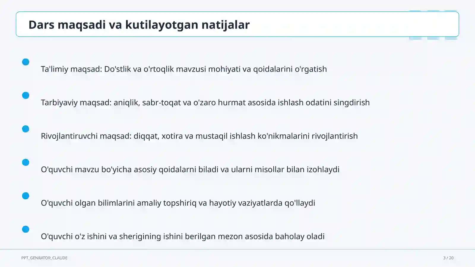 Do'stlik va o'rtoqlik (2-sinf) 3