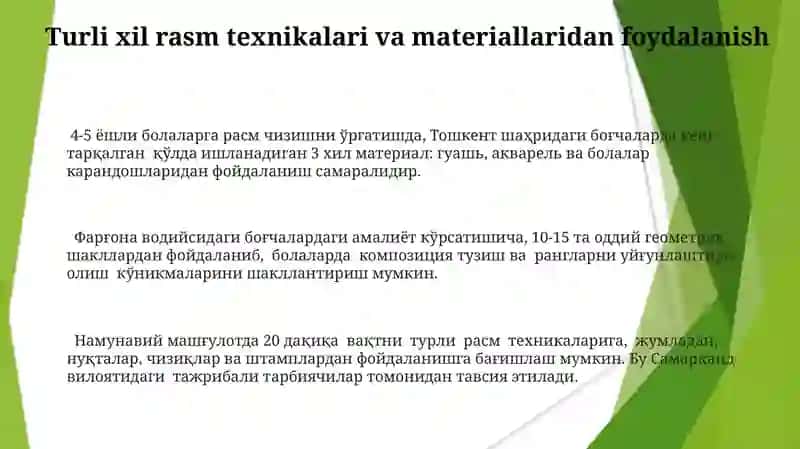 Bolalarni rasm chizishga o'rgatish metodikasi 3