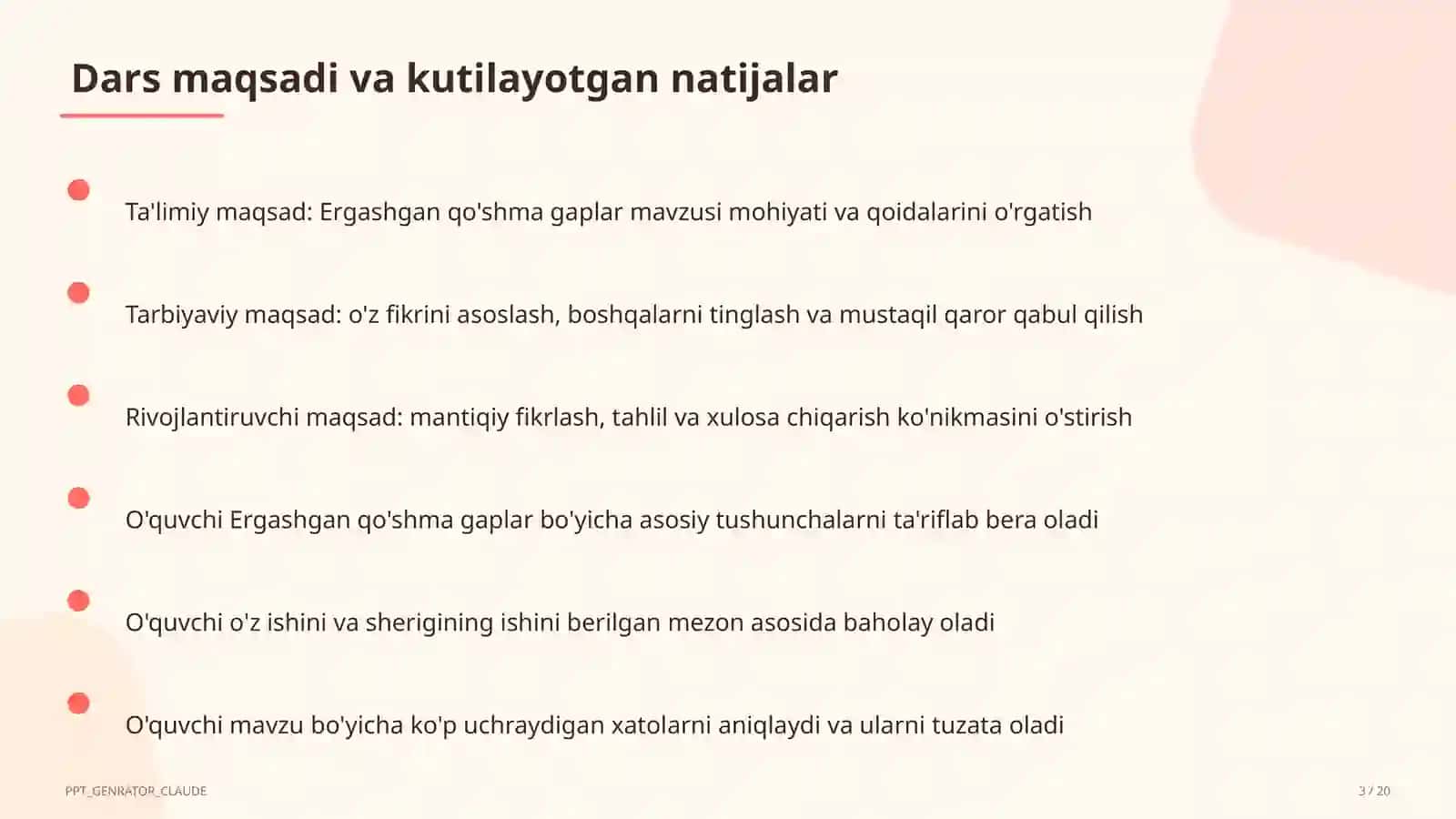 Ergashgan qo'shma gaplar (9-sinf) 3
